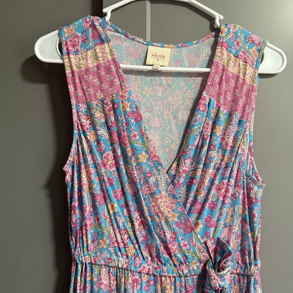 Plenty By Tracy Reese V-Neck Floral Sleeveless Elastic Waist Botanical Dress XSP - Picture 2 of 8